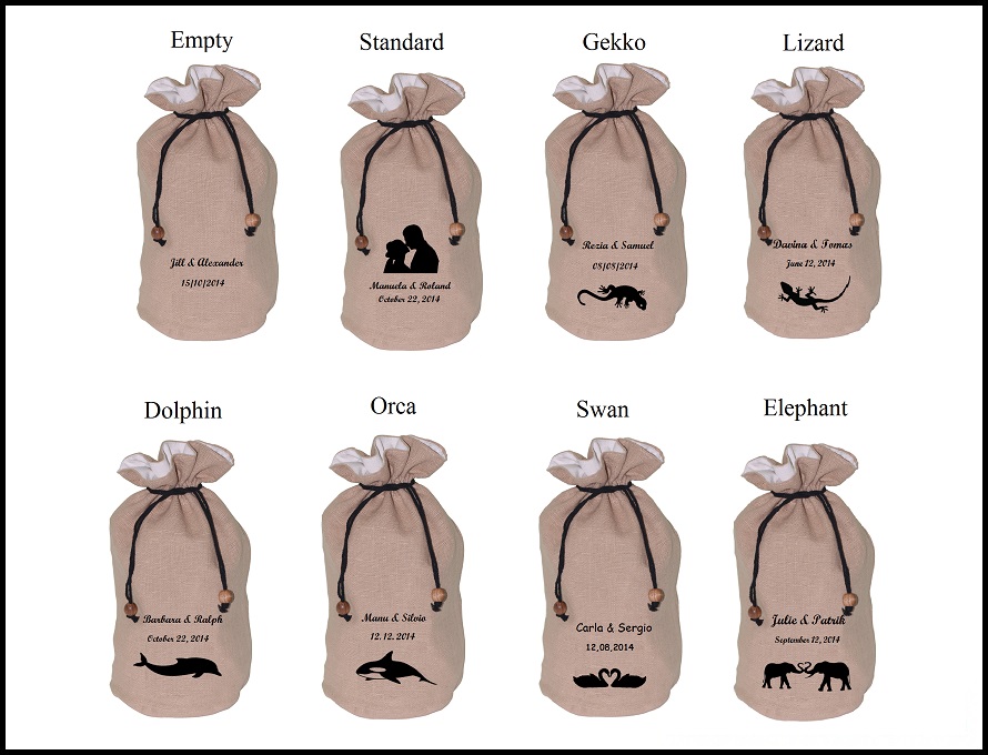 Wedding Guestbook Blocks in a Personalized Jute Bag with Drawstring  